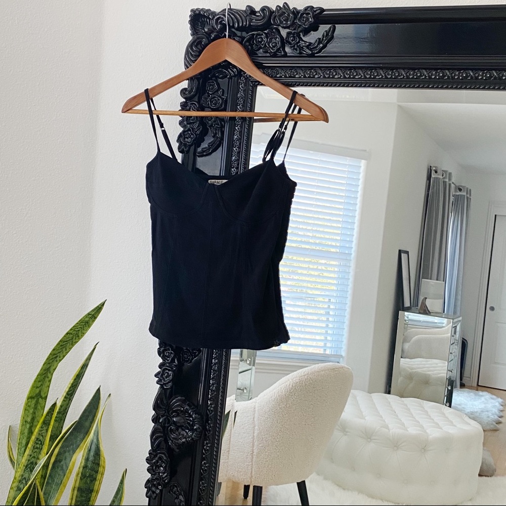 Garage | Women’s Black Adjustable Spaghetti Strap Tank Top
